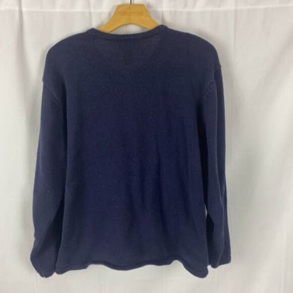 Crystal Kobe Navy Snowman Ugly Christmas Cardigan Sweater Women's Large. - Picture 2 of 11